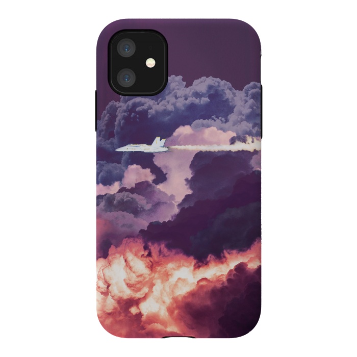 iPhone 11 StrongFit Plane and purple clouds by Oana 