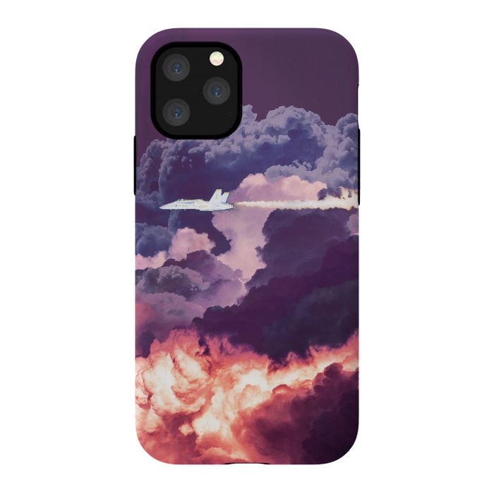 iPhone 11 Pro StrongFit Plane and purple clouds by Oana 