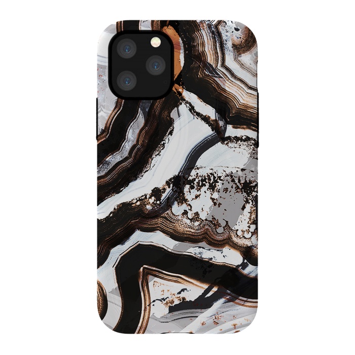 iPhone 11 Pro StrongFit Marble brushstroke stripes by Oana 