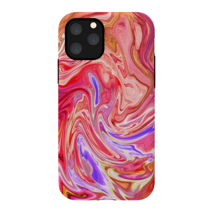 iPhone 11 Pro StrongFit Water effect pink red pop fluid painting digital art by Josie