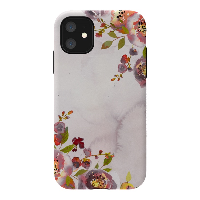 iPhone 11 StrongFit Hand drawn blush florals by  Utart
