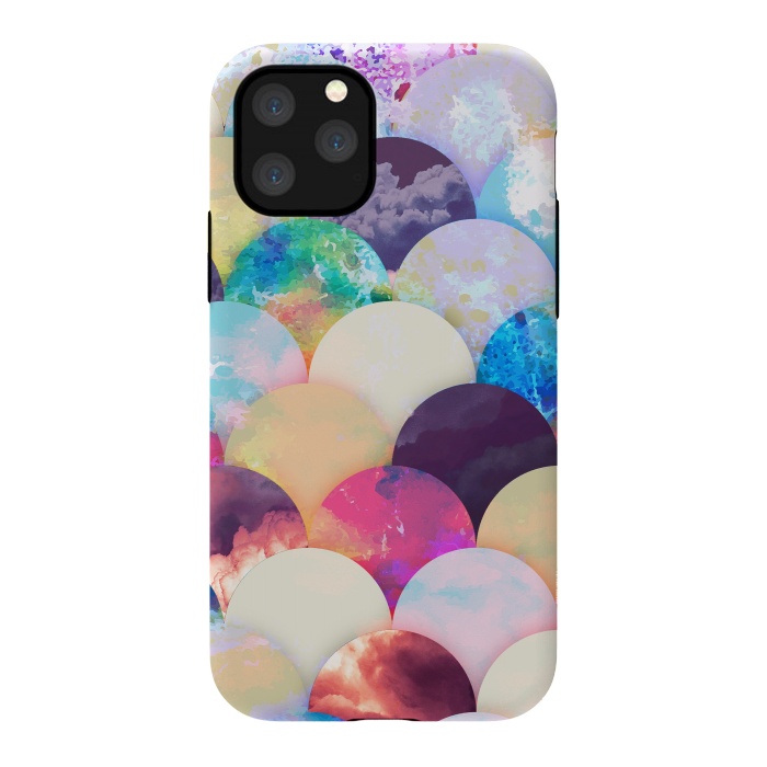 iPhone 11 Pro StrongFit Painted colorful clouds seashell balloons pattern by Oana 