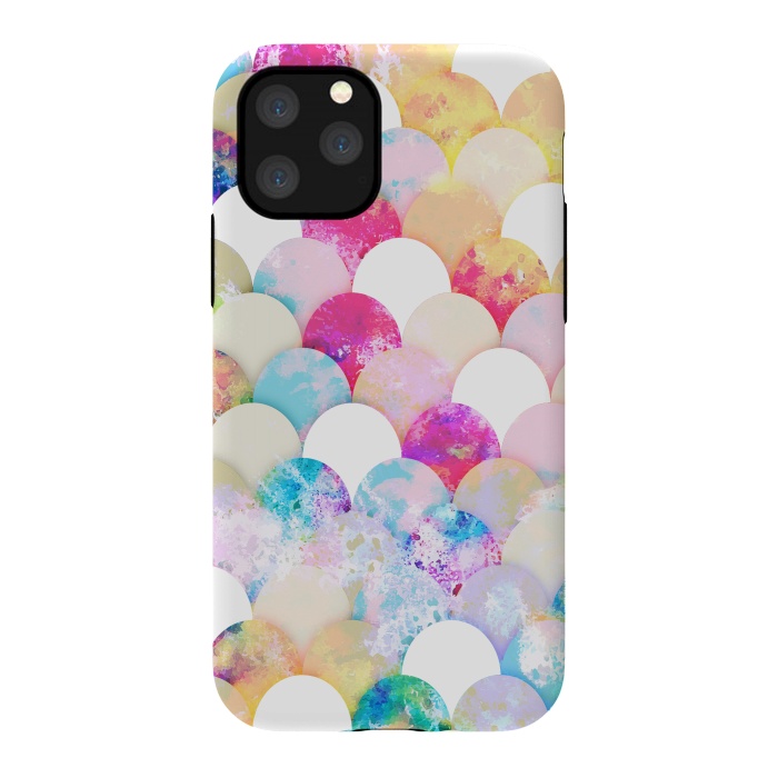 iPhone 11 Pro StrongFit Colorful watercolor splattered seashells pattern by Oana 