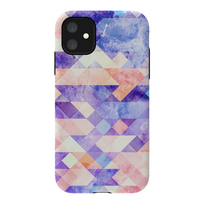 iPhone 11 StrongFit Colorful marble geometric tiles by Oana 