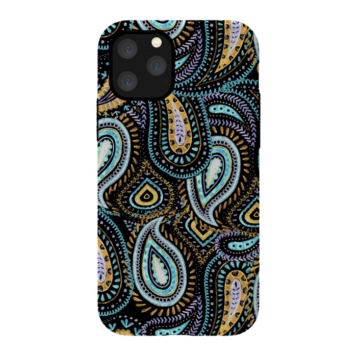 iPhone 11 Pro StrongFit Hand sketched paisley pattern by Oana 