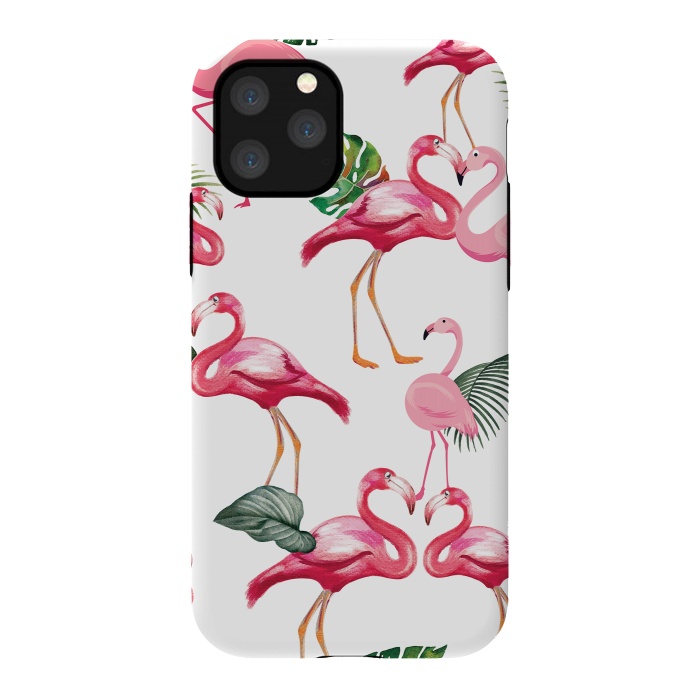 iPhone 11 Pro StrongFit Flamingos Love Pattern by Bledi
