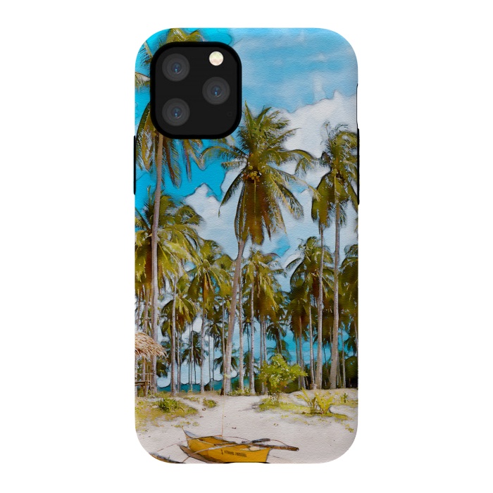 iPhone 11 Pro StrongFit Coconut Tree Beach by Creativeaxle