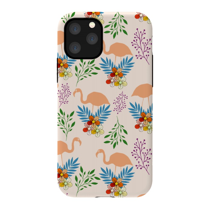 iPhone 11 Pro StrongFit Flamingo Garden by Creativeaxle