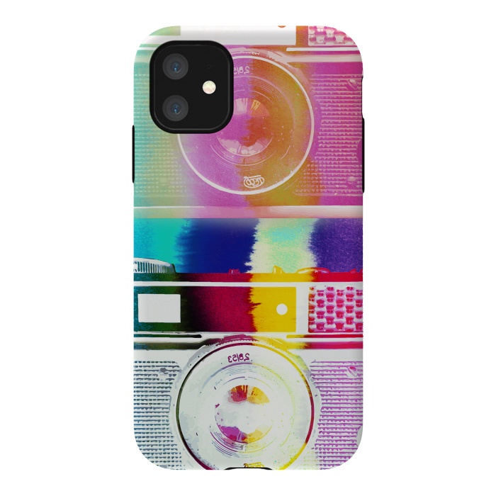 iPhone 11 StrongFit Colorful vintage cameras by Oana 