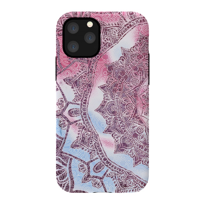 iPhone 11 Pro StrongFit Pastel pink blue watercolor mandala by Oana 