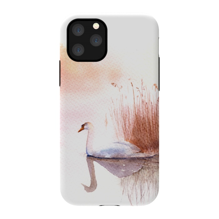 iPhone 11 Pro StrongFit White Swan on the Lake by Elena Terzi