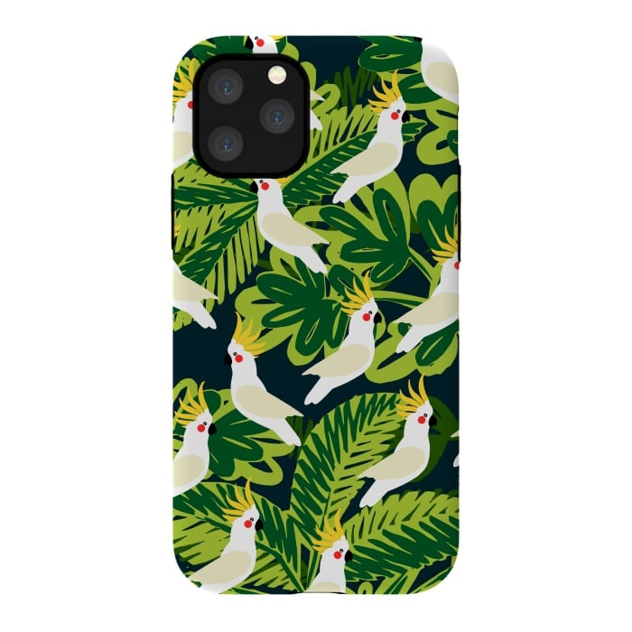 iPhone 11 Pro StrongFit Tropical Parrots by Karolina