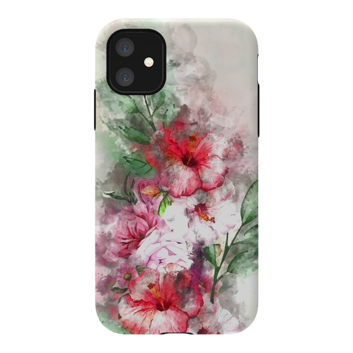 iPhone 11 StrongFit Hibiscus Garden by Creativeaxle