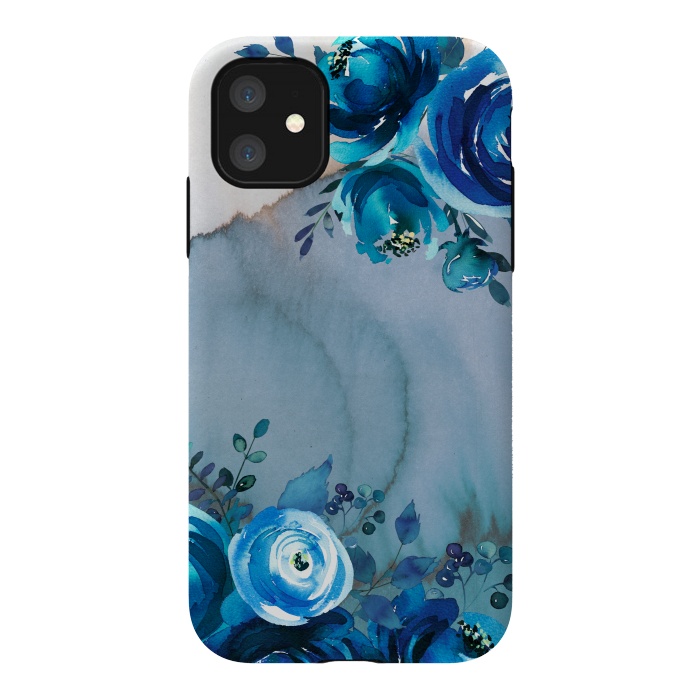 iPhone 11 StrongFit Blue Floral Spring Garden by  Utart