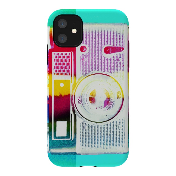 iPhone 11 StrongFit Colorful vintage photography camera by Oana 