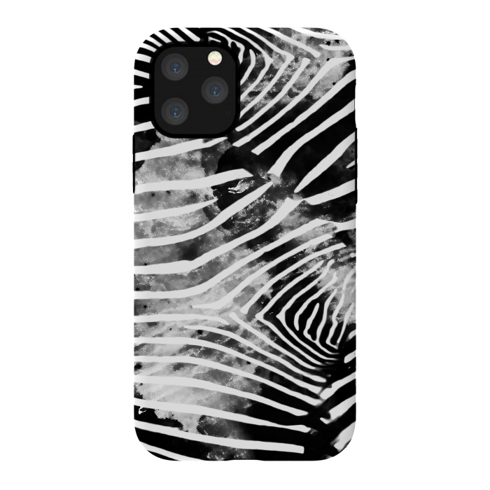 iPhone 11 Pro StrongFit Painted animal print zebra stripes by Oana 