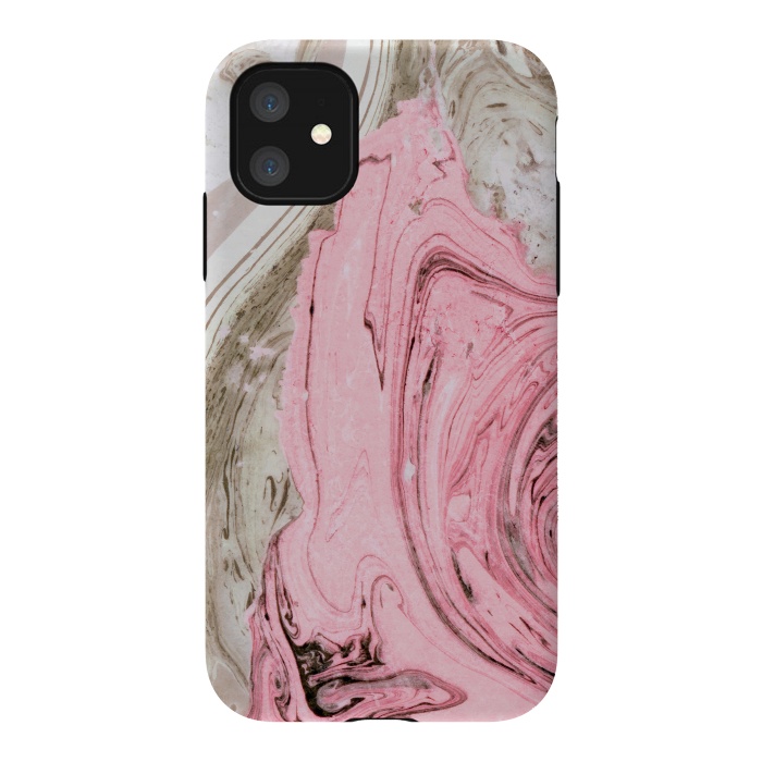 iPhone 11 StrongFit Nude+ Pink Marble by Uma Prabhakar Gokhale