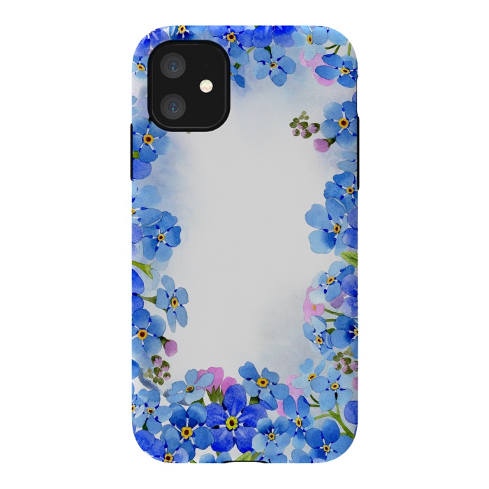 iPhone 11 StrongFit Forget me not - floral spring dream on white by  Utart