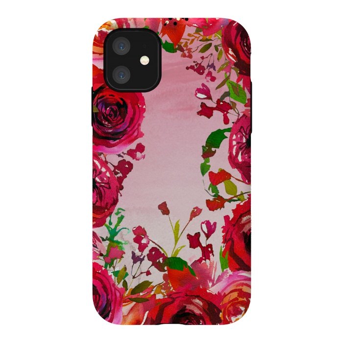 iPhone 11 StrongFit Moody red Rose Flowers by  Utart
