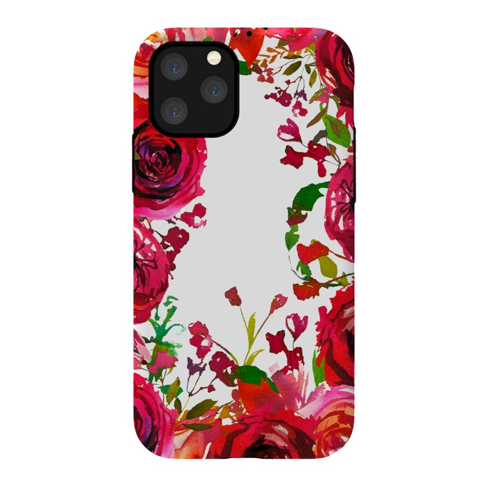 iPhone 11 Pro StrongFit Moody red roses on white by  Utart
