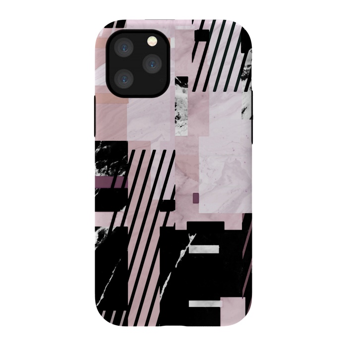 iPhone 11 Pro StrongFit Modern geometric blush pink marble tiles by Oana 