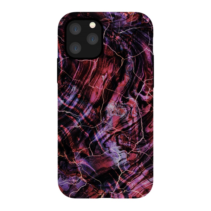 iPhone 11 Pro StrongFit Marble art - dark pink and purple by Oana 