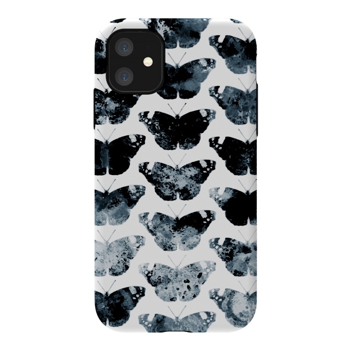 iPhone 11 StrongFit Ink splattered butterfly pattern by Oana 
