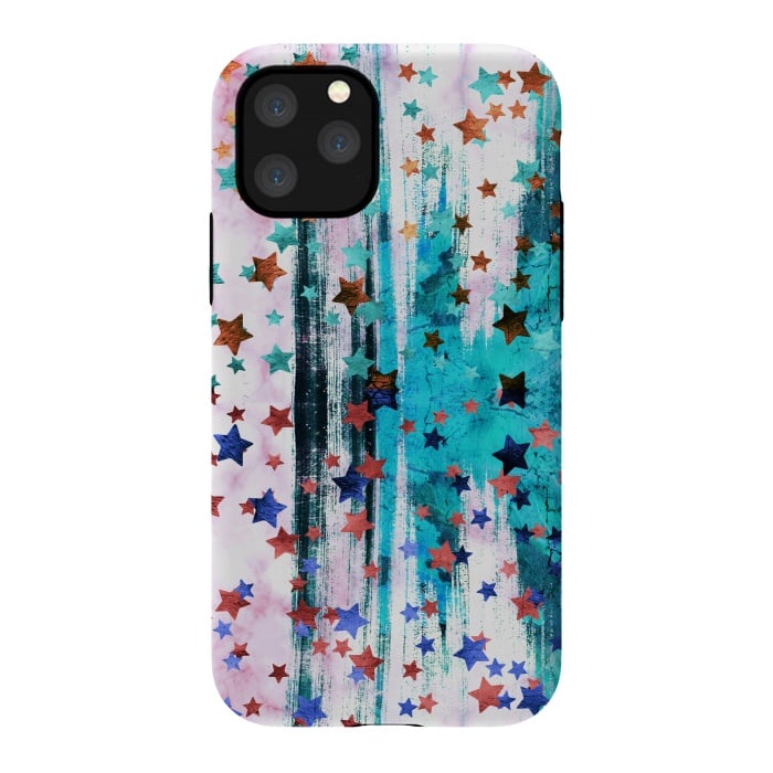iPhone 11 Pro StrongFit Metallic stars on brushed marble by Oana 