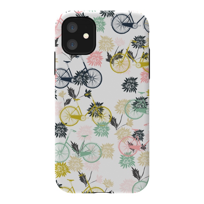 iPhone 11 StrongFit Bicycle and Flowers by Karolina