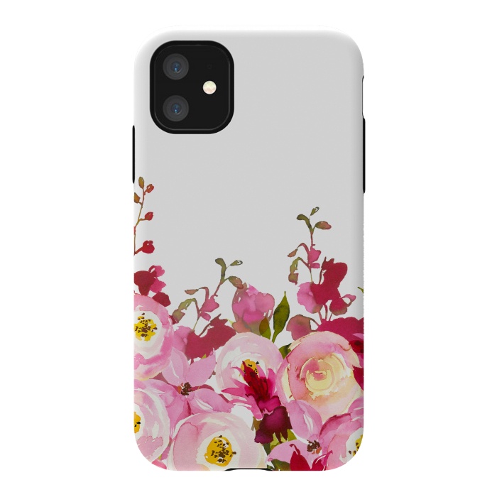 iPhone 11 StrongFit Red and Pink Floral Meadow by  Utart