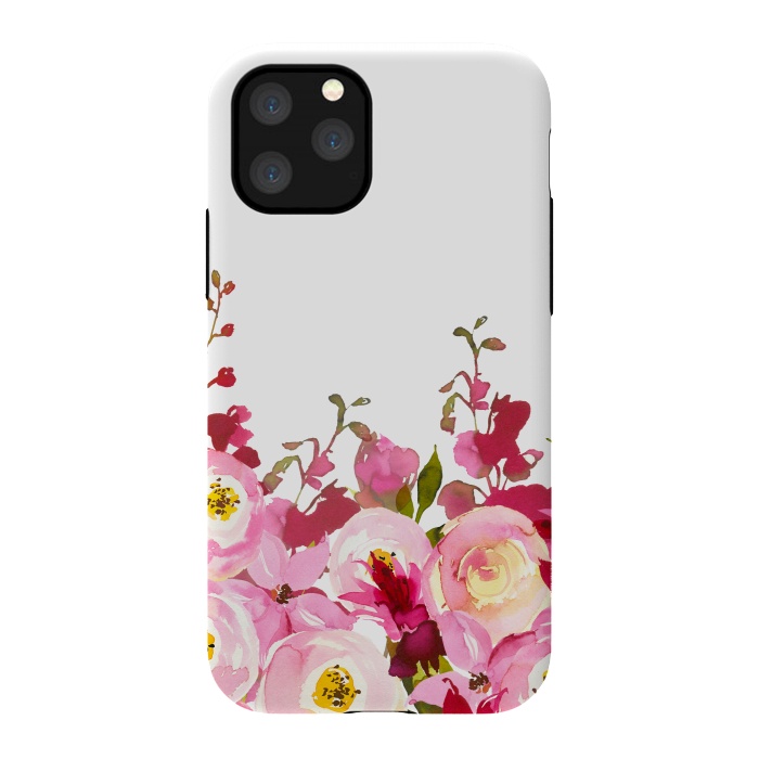 iPhone 11 Pro StrongFit Red and Pink Floral Meadow by  Utart