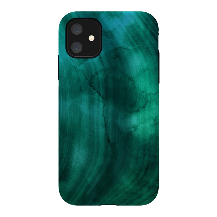 iPhone 11 StrongFit Emerald Ink Marble Texture by DaDo ART