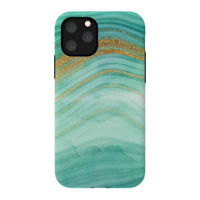 iPhone 11 Pro StrongFit Golden Mermaid Marble Waves by DaDo ART
