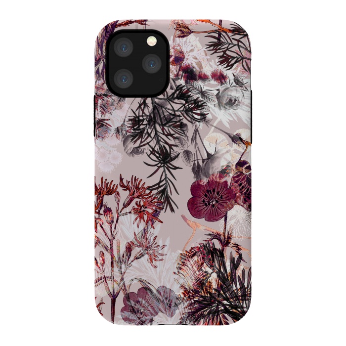 iPhone 11 Pro StrongFit Blush pink botanical illustration by Oana 