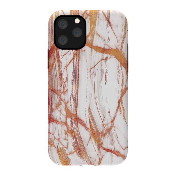 iPhone 11 Pro StrongFit White marble with golden cracks by Oana 