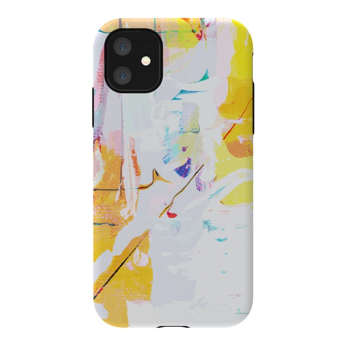 iPhone 11 StrongFit Yellow Modern Abstract by Creativeaxle