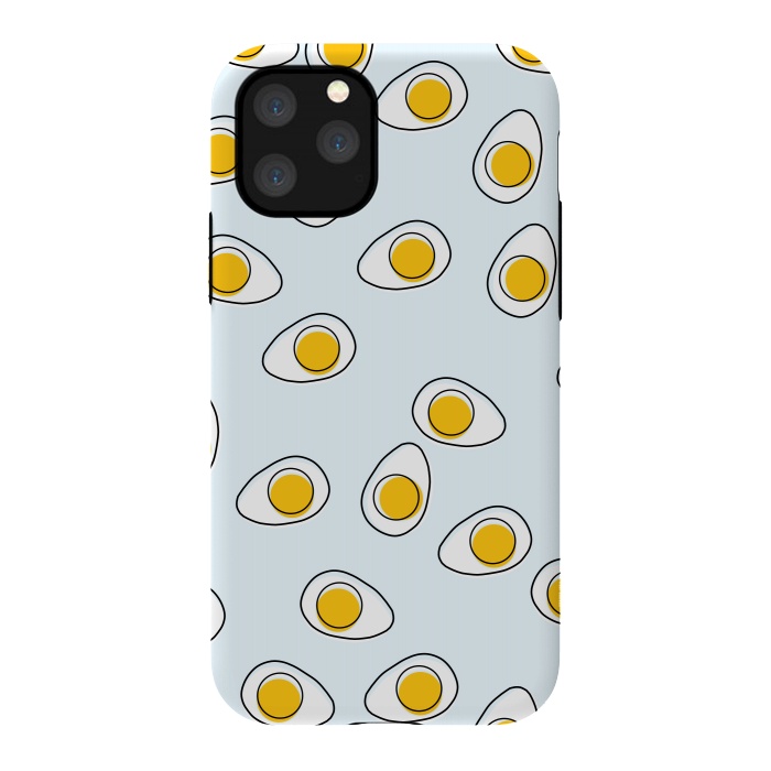 iPhone 11 Pro StrongFit Cute Eggs on Blue Background by Karolina
