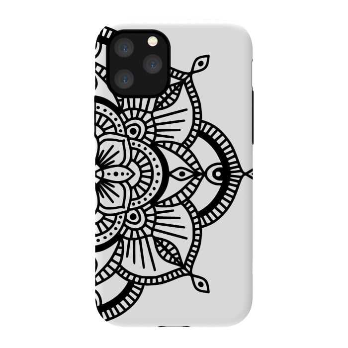 iPhone 11 Pro StrongFit Black and White Mandala  by Jelena Obradovic
