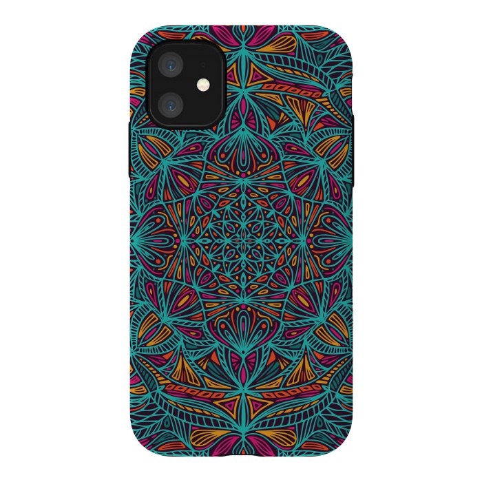 iPhone 11 StrongFit Colorful Mandala Pattern Design 19 by Jelena Obradovic