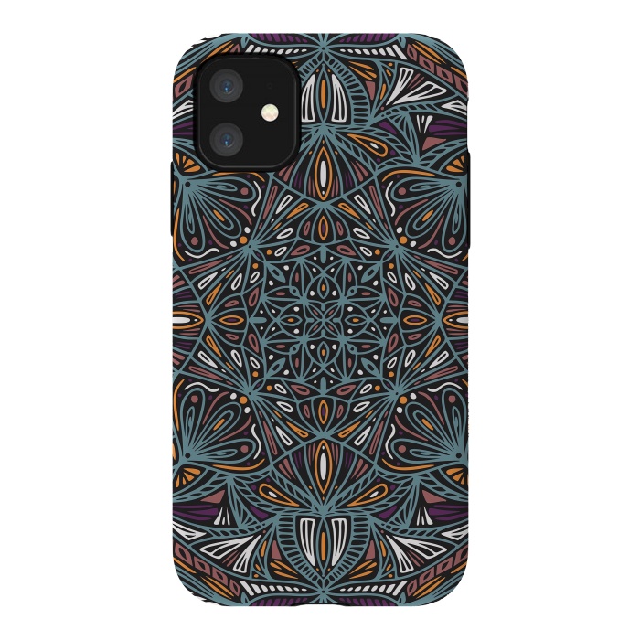 iPhone 11 StrongFit Colorful Mandala Pattern Design 21 by Jelena Obradovic