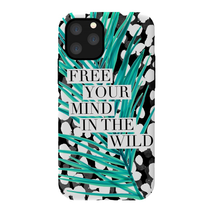 iPhone 11 Pro StrongFit Free your mind - tropical typography graphic by Oana 