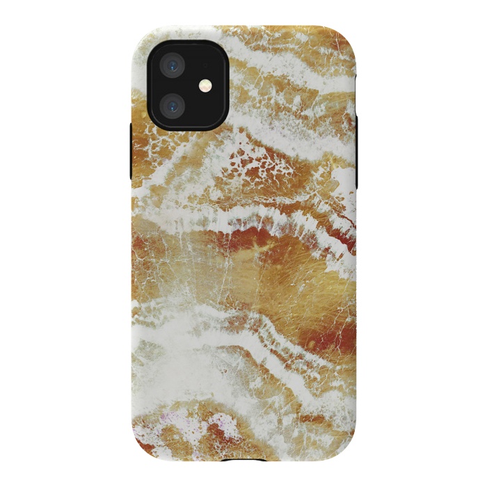 iPhone 11 StrongFit Golden foil marble art by Oana 