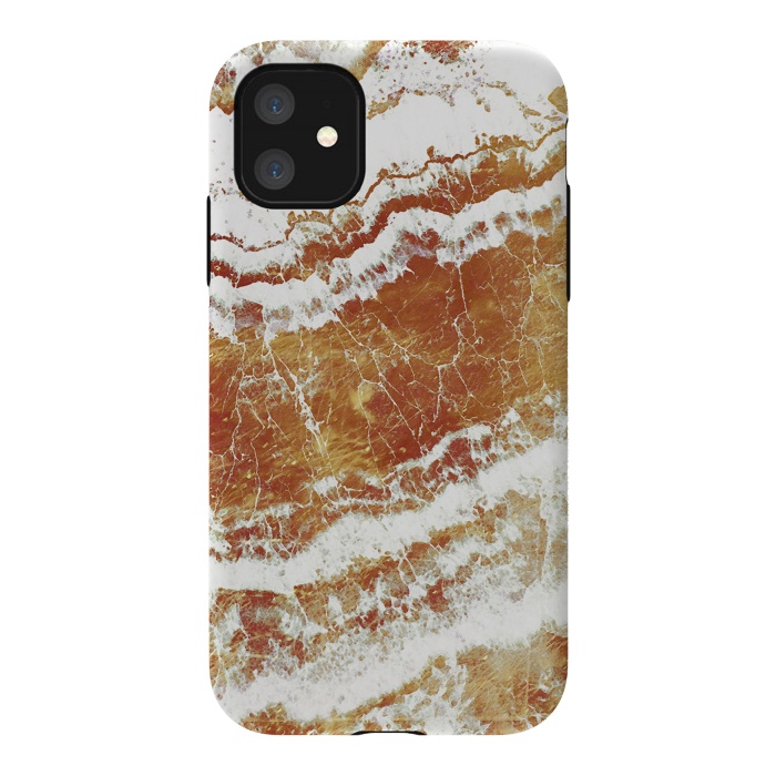 iPhone 11 StrongFit gold agate marble waves by Oana 
