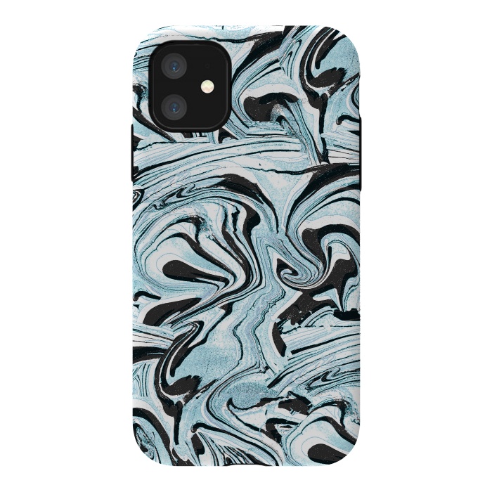 iPhone 11 StrongFit Abstract brushed painted marble by Oana 