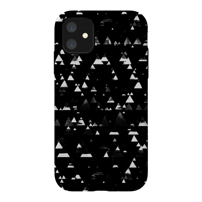 iPhone 11 StrongFit Black and white graphic triangles pattern by Oana 