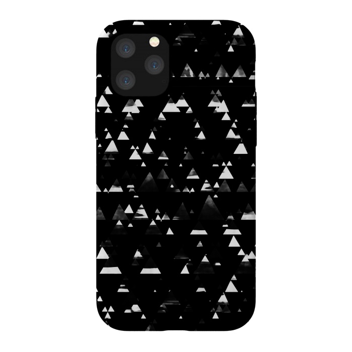 iPhone 11 Pro StrongFit Black and white graphic triangles pattern by Oana 