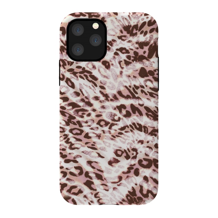 iPhone 11 Pro StrongFit Blush pink leopard print and zebra stripes by Oana 
