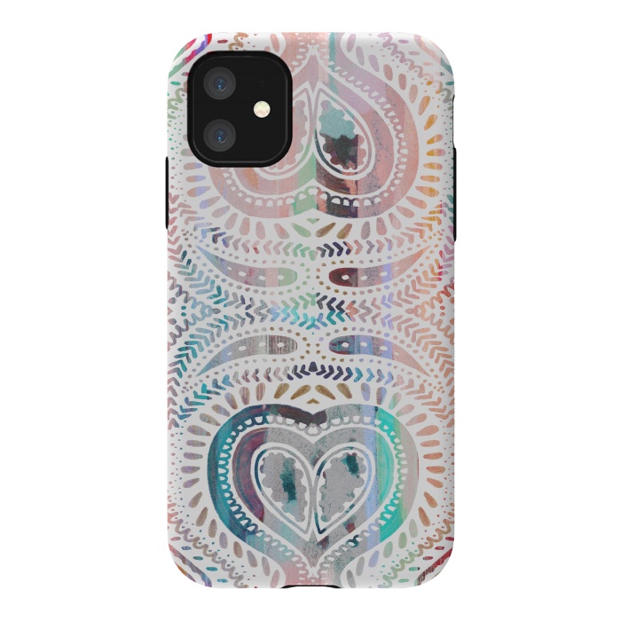 iPhone 11 StrongFit Ethnic pastel paisley doodles by Oana 