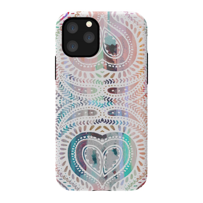 iPhone 11 Pro StrongFit Ethnic pastel paisley doodles by Oana 