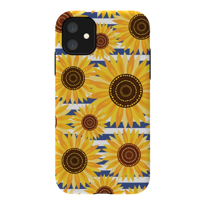 iPhone 11 StrongFit Sunflowers by Laura Grant